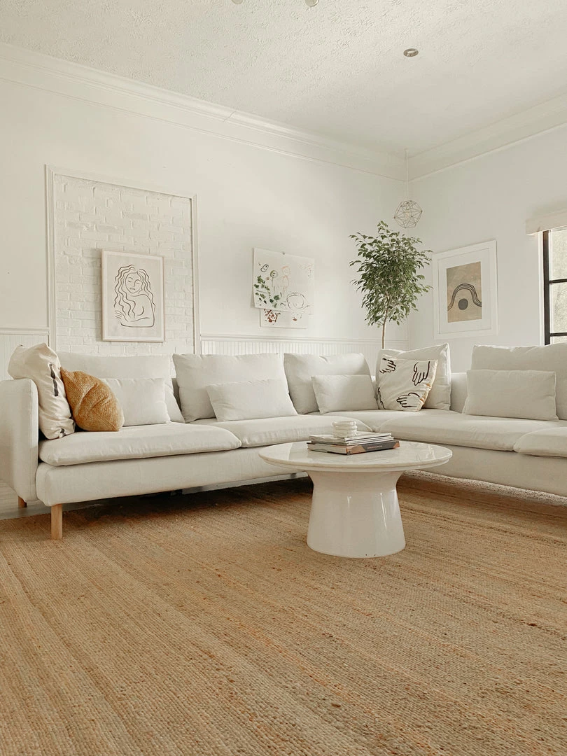 Well Woven Jute + Natural Laylani Farmhouse Jute Rug Hand-Braided Basket Weave Jute Rug Solid Pattern Natural/Gray Color 11 Well Woven Jute + Natural Laylani Farmhouse Jute Rug Hand-Braided Basket Weave Jute Rug Solid Pattern Natural/Gray Color