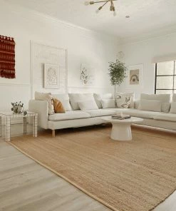 Well Woven Jute + Natural Laylani Farmhouse Jute Rug Hand-Braided Basket Weave Jute Rug Solid Pattern Natural/Gray Color 28 Well Woven Jute + Natural Laylani Farmhouse Jute Rug Hand-Braided Basket Weave Jute Rug Solid Pattern Natural/Gray Color