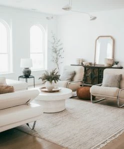 Well Woven Turin Modern Abstract Striation Beige Kilim-Style Rug Global