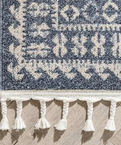 Well Woven Callista Tribal Trellis Pattern Blue Kilim-Style Rug