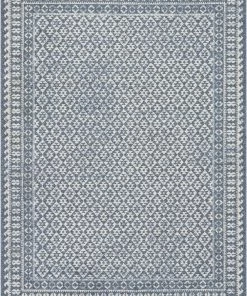 Well Woven Callista Tribal Trellis Pattern Blue Kilim-Style Rug