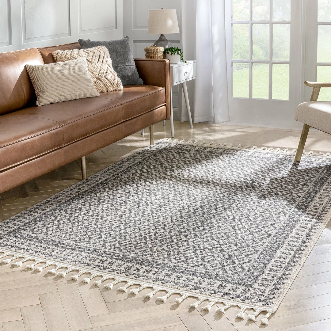 Well Woven Callista Tribal Trellis Pattern Grey Kilim-Style Rug Global 7 Well Woven Callista Tribal Trellis Pattern Grey Kilim-Style Rug Global