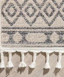 Well Woven Zafer Tribal Geometric Pattern Ivory Kilim-Style Rug