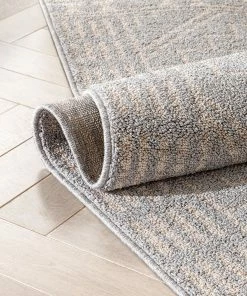 Well Woven Zafer Tribal Geometric Pattern Grey Kilim-Style Rug