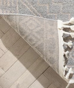 Well Woven Zafer Tribal Geometric Pattern Grey Kilim-Style Rug