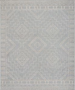 Well Woven Zafer Tribal Geometric Pattern Grey Kilim-Style Rug