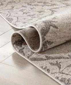 Well Woven Global Mara Medallion Botanical Pattern Brown Beige Kilim-Style Rug