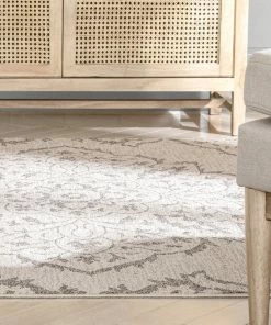 Well Woven Global Mara Medallion Botanical Pattern Brown Beige Kilim-Style Rug