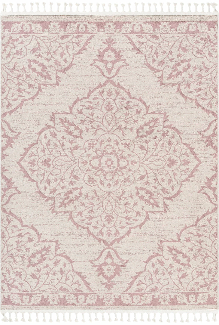 Well Woven Mara Medallion Botanical Pattern Blush Kilim-Style Rug Global 2 Well Woven Mara Medallion Botanical Pattern Blush Kilim-Style Rug Global