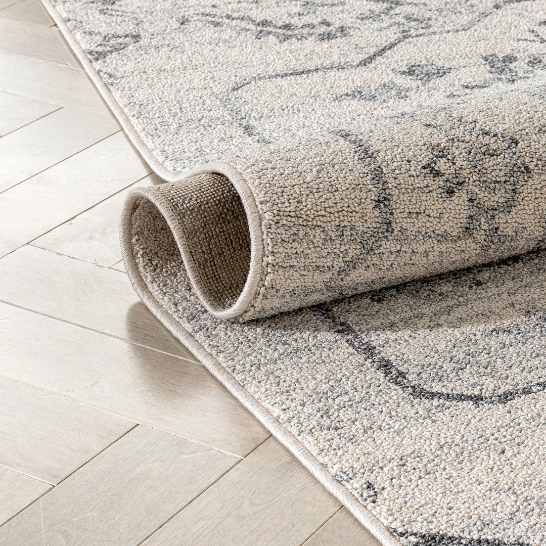 Well Woven Valentina Oriental Medallion Pattern Ivory Grey Kilim-Style Rug 7 Well Woven Valentina Oriental Medallion Pattern Ivory Grey Kilim-Style Rug