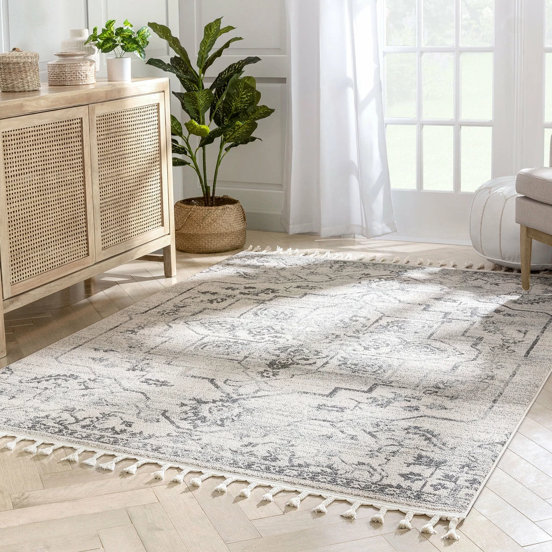 Well Woven Valentina Oriental Medallion Pattern Ivory Grey Kilim-Style Rug 6 Well Woven Valentina Oriental Medallion Pattern Ivory Grey Kilim-Style Rug