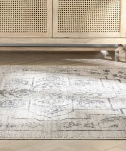 Well Woven Valentina Oriental Medallion Pattern Ivory Grey Kilim-Style Rug 19 Well Woven Valentina Oriental Medallion Pattern Ivory Grey Kilim-Style Rug