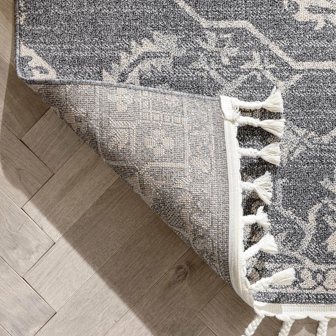 Well Woven Valentina Oriental Medallion Pattern Grey Kilim-Style Rug 5 Well Woven Valentina Oriental Medallion Pattern Grey Kilim-Style Rug