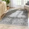 Well Woven Valentina Oriental Medallion Pattern Grey Kilim-Style Rug