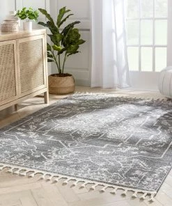 Well Woven Valentina Oriental Medallion Pattern Grey Kilim-Style Rug 17 Well Woven Valentina Oriental Medallion Pattern Grey Kilim-Style Rug