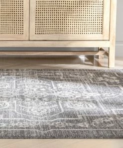 Well Woven Valentina Oriental Medallion Pattern Grey Kilim-Style Rug 19 Well Woven Valentina Oriental Medallion Pattern Grey Kilim-Style Rug