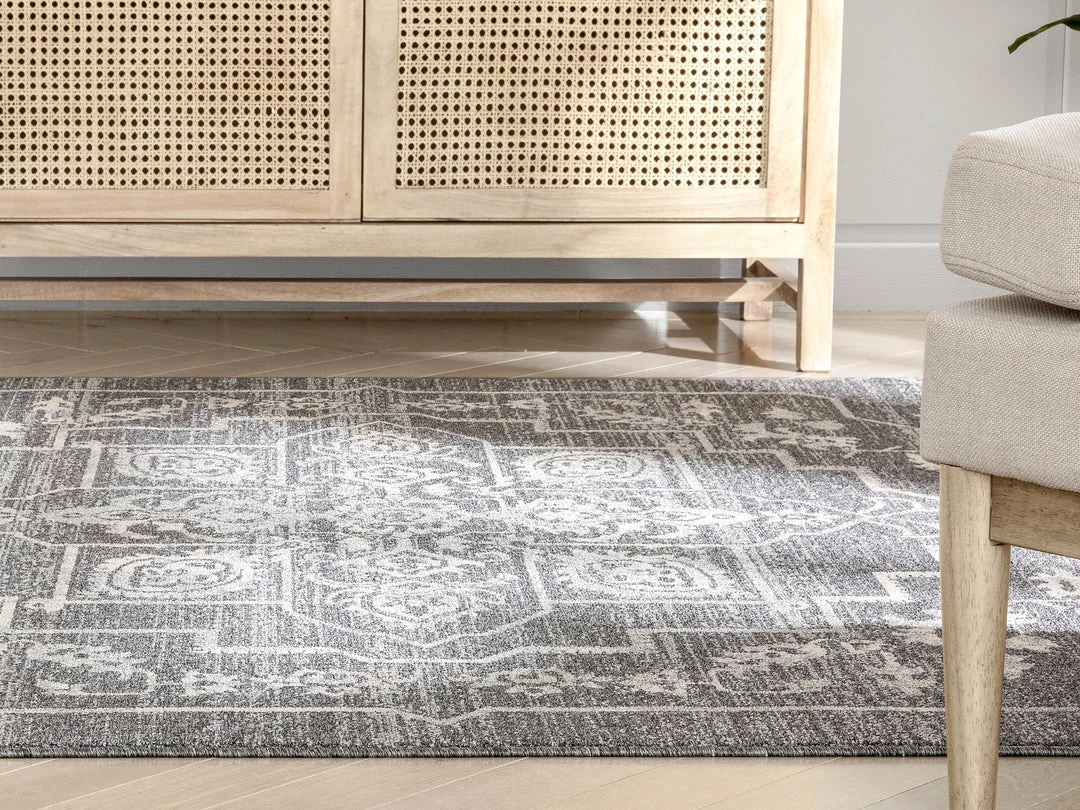 Well Woven Valentina Oriental Medallion Pattern Grey Kilim-Style Rug 8 Well Woven Valentina Oriental Medallion Pattern Grey Kilim-Style Rug