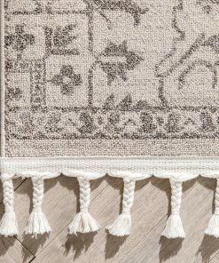 Well Woven Global Valentina Oriental Medallion Pattern Brown Beige Kilim-Style Rug