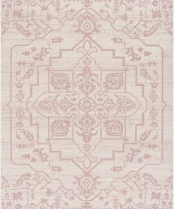 Well Woven Global Valentina Oriental Medallion Pattern Blush Kilim-Style Rug