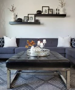 Well Woven Flint Mid-Century Geometric Grey High-Low Rug