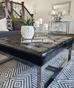 Well Woven Flint Mid-Century Geometric Grey High-Low Rug