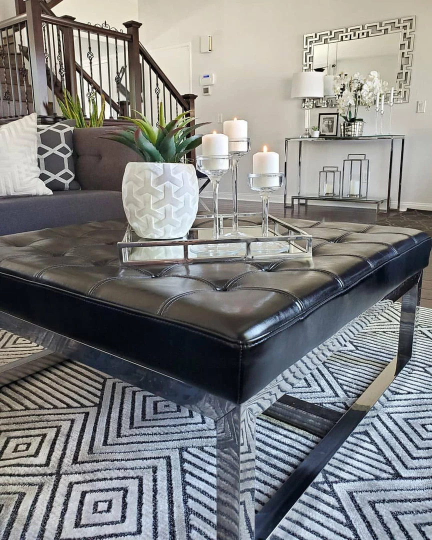 Well Woven Flint Mid-Century Geometric Grey High-Low Rug