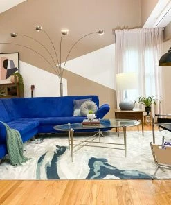 Well Woven Alden Blue Vintage Abstract Watercolor High-Low Rug 17 Well Woven Alden Blue Vintage Abstract Watercolor High-Low Rug