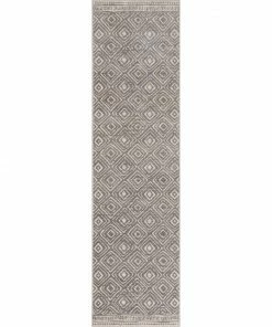 Well Woven Dalton Moroccan Trellis Pattern Grey Distressed Rug