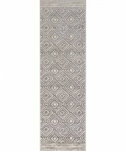 Well Woven Dalton Moroccan Trellis Pattern Grey Distressed Rug