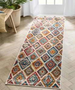 Well Woven Global Meridian Southwestern Diamond Pattern Blue Red Distressed Rug 23 Well Woven Global Meridian Southwestern Diamond Pattern Blue Red Distressed Rug