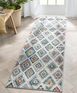 Well Woven Meridian Southwestern Diamond Pattern Grey Blue Distressed Rug Global 23 Well Woven Meridian Southwestern Diamond Pattern Grey Blue Distressed Rug Global