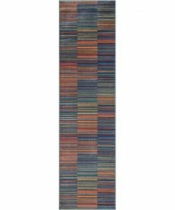 Well Woven Nampa Tribal Stripes Geometric Pattern Blue Red Distressed Rug Global 24 Well Woven Nampa Tribal Stripes Geometric Pattern Blue Red Distressed Rug Global