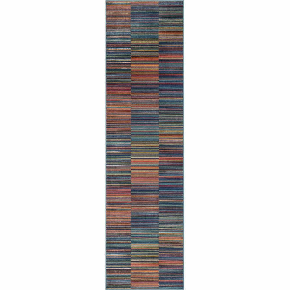 Well Woven Nampa Tribal Stripes Geometric Pattern Blue Red Distressed Rug Global 12 Well Woven Nampa Tribal Stripes Geometric Pattern Blue Red Distressed Rug Global