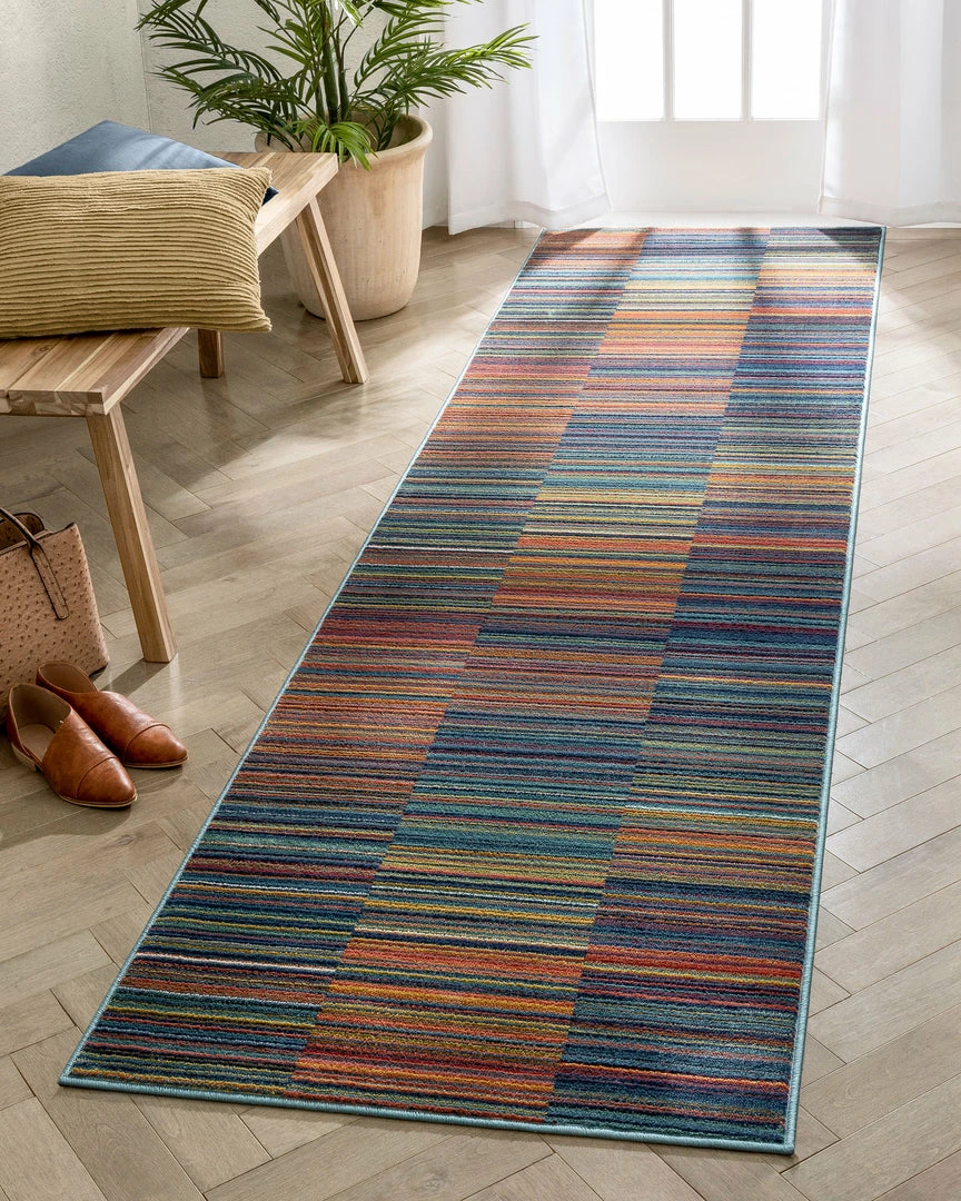 Well Woven Nampa Tribal Stripes Geometric Pattern Blue Red Distressed Rug Global 13 Well Woven Nampa Tribal Stripes Geometric Pattern Blue Red Distressed Rug Global