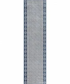 Well Woven Aberdeen Tribal Diamond Pattern Blue Distressed Rug Global