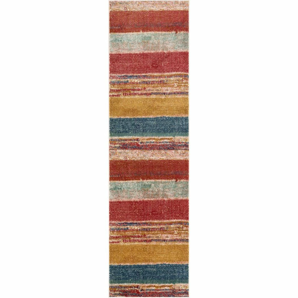 Well Woven Teton Tribal Stripes Red Yellow Distressed Rug Global 12 Well Woven Teton Tribal Stripes Red Yellow Distressed Rug Global