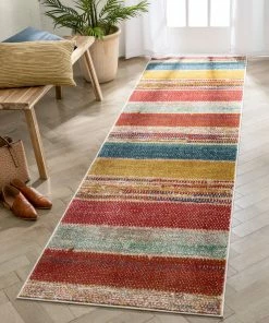 Well Woven Teton Tribal Stripes Red Yellow Distressed Rug Global 25 Well Woven Teton Tribal Stripes Red Yellow Distressed Rug Global
