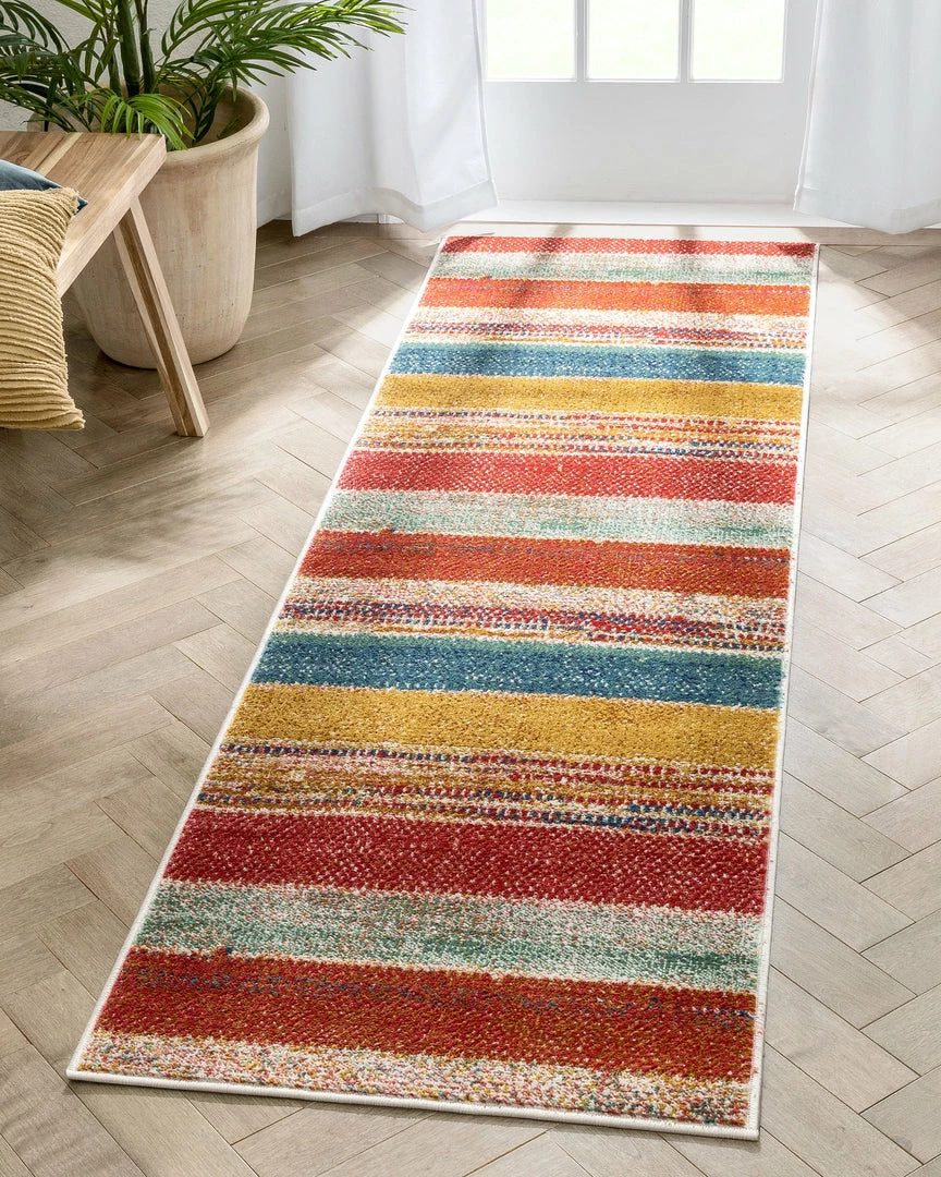 Well Woven Teton Tribal Stripes Red Yellow Distressed Rug Global 11 Well Woven Teton Tribal Stripes Red Yellow Distressed Rug Global