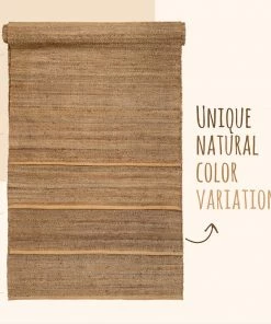 Well Woven Jute + Natural Laylani Farmhouse Jute Rug Hand-Braided Basket Weave Jute Rug Solid Pattern Natural/Gray Color 24 Well Woven Jute + Natural Laylani Farmhouse Jute Rug Hand-Braided Basket Weave Jute Rug Solid Pattern Natural/Gray Color